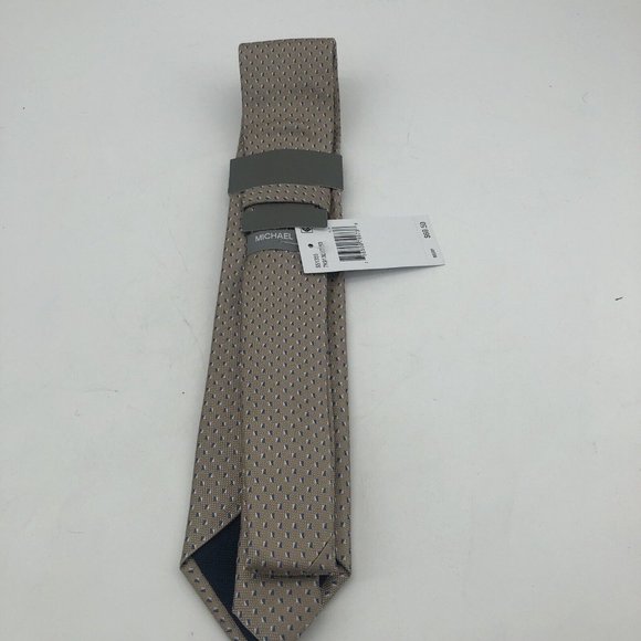 MICHAEL KORS Men's Silk Blend Tie Beige Taupe Pattern NWT MSRP: $69.50 - Picture 4 of 7
